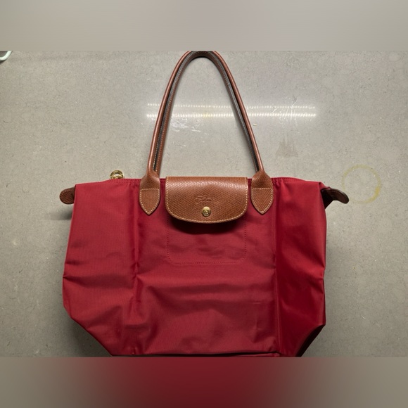 Longchamp le Pliage Small Tote Handbag Burgundy Nylon - Picture 6 of 6